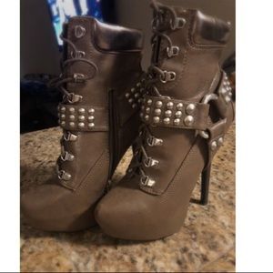 Dollhouse Gray High Heel Ankle Booties